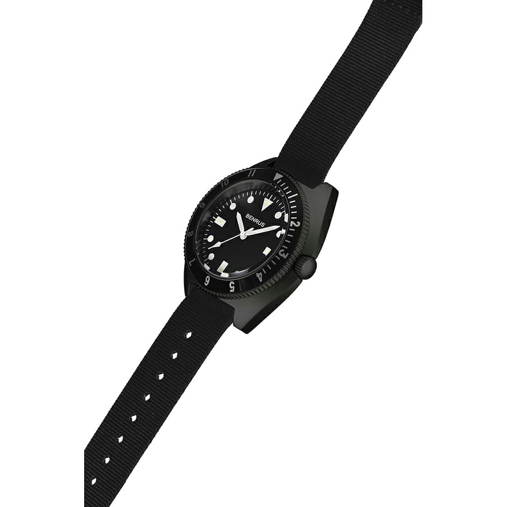 ベンラス BENRUS 腕時計 メンズ TYPE-I BLACK ブラック ミリタリーウォッチ 復刻モデル