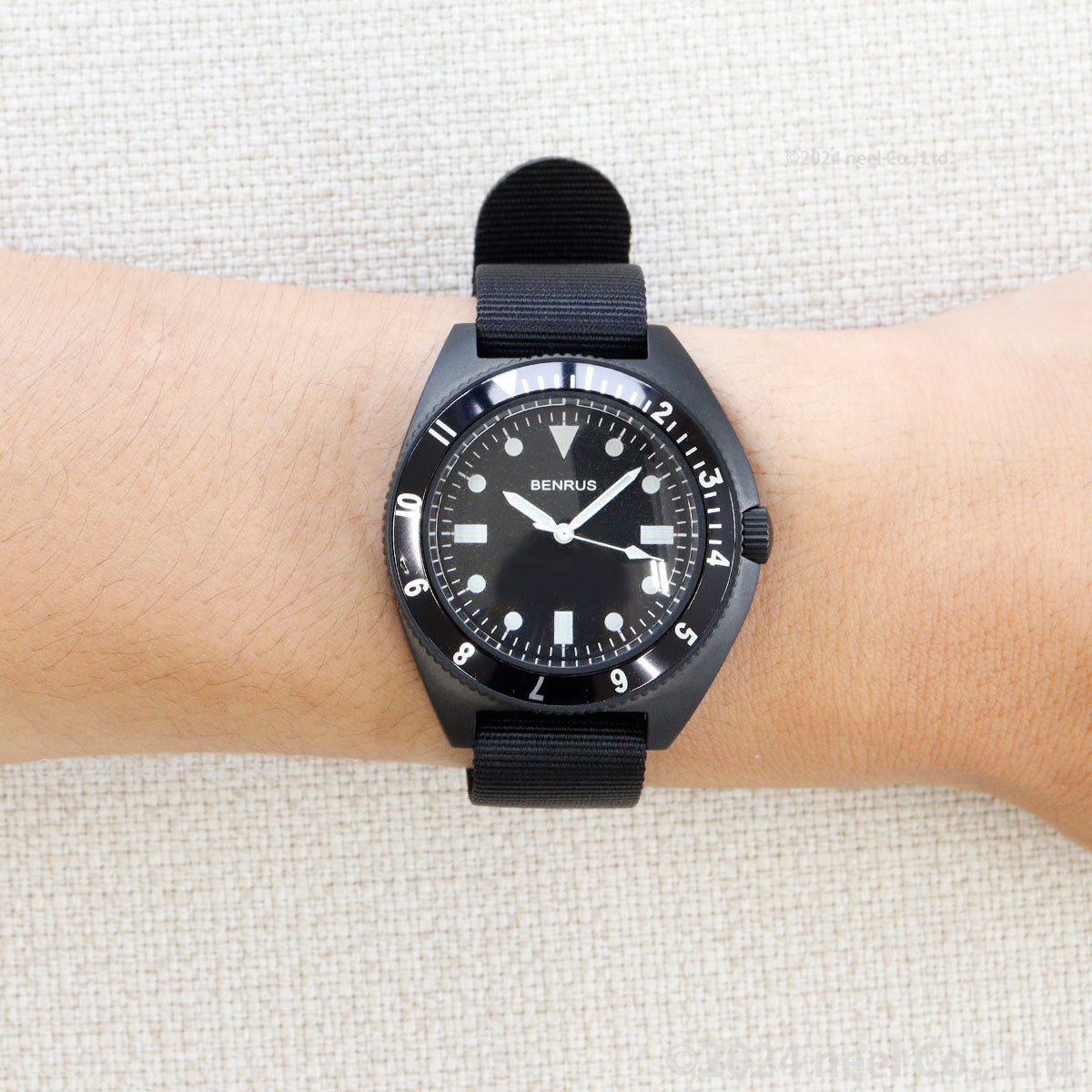 ベンラス BENRUS 腕時計 メンズ TYPE-I BLACK ブラック ミリタリーウォッチ 復刻モデル