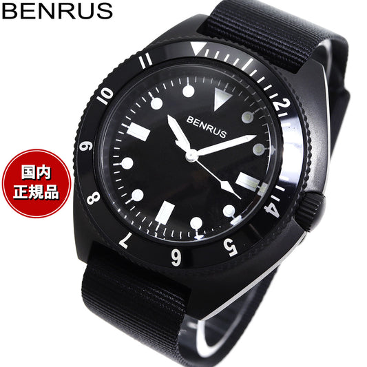 ベンラス BENRUS 腕時計 メンズ TYPE-I BLACK ブラック ミリタリーウォッチ 復刻モデル