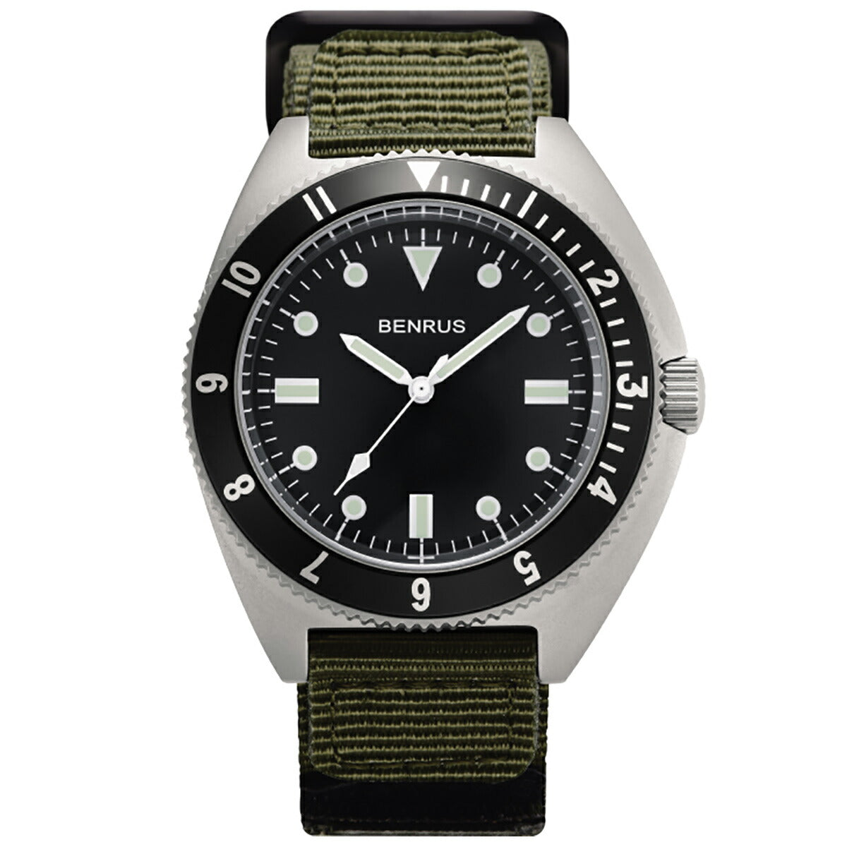 ベンラス BENRUS 腕時計 メンズ コンバットシリーズ TYPE-I SV COMBAT KH ミリタリーウォッチ シルバー/カーキ