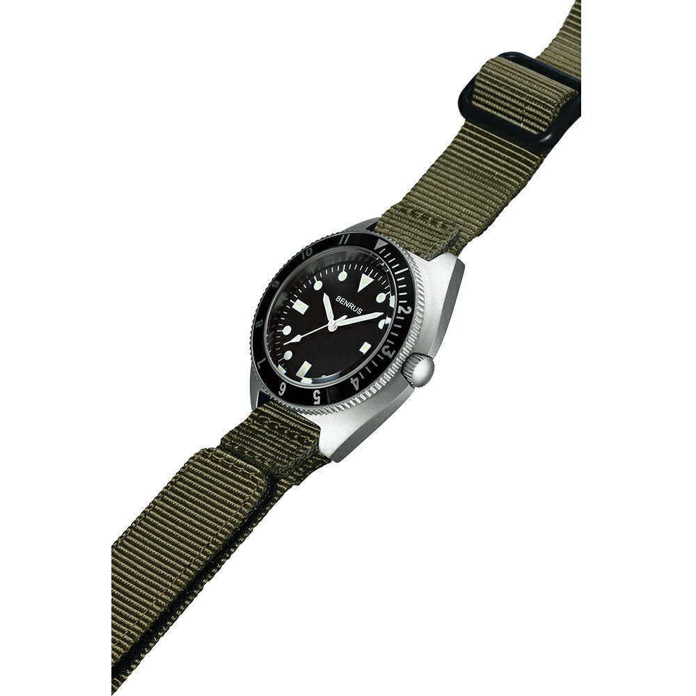 ベンラス BENRUS 腕時計 メンズ コンバットシリーズ TYPE-I SV COMBAT KH ミリタリーウォッチ シルバー/カーキ