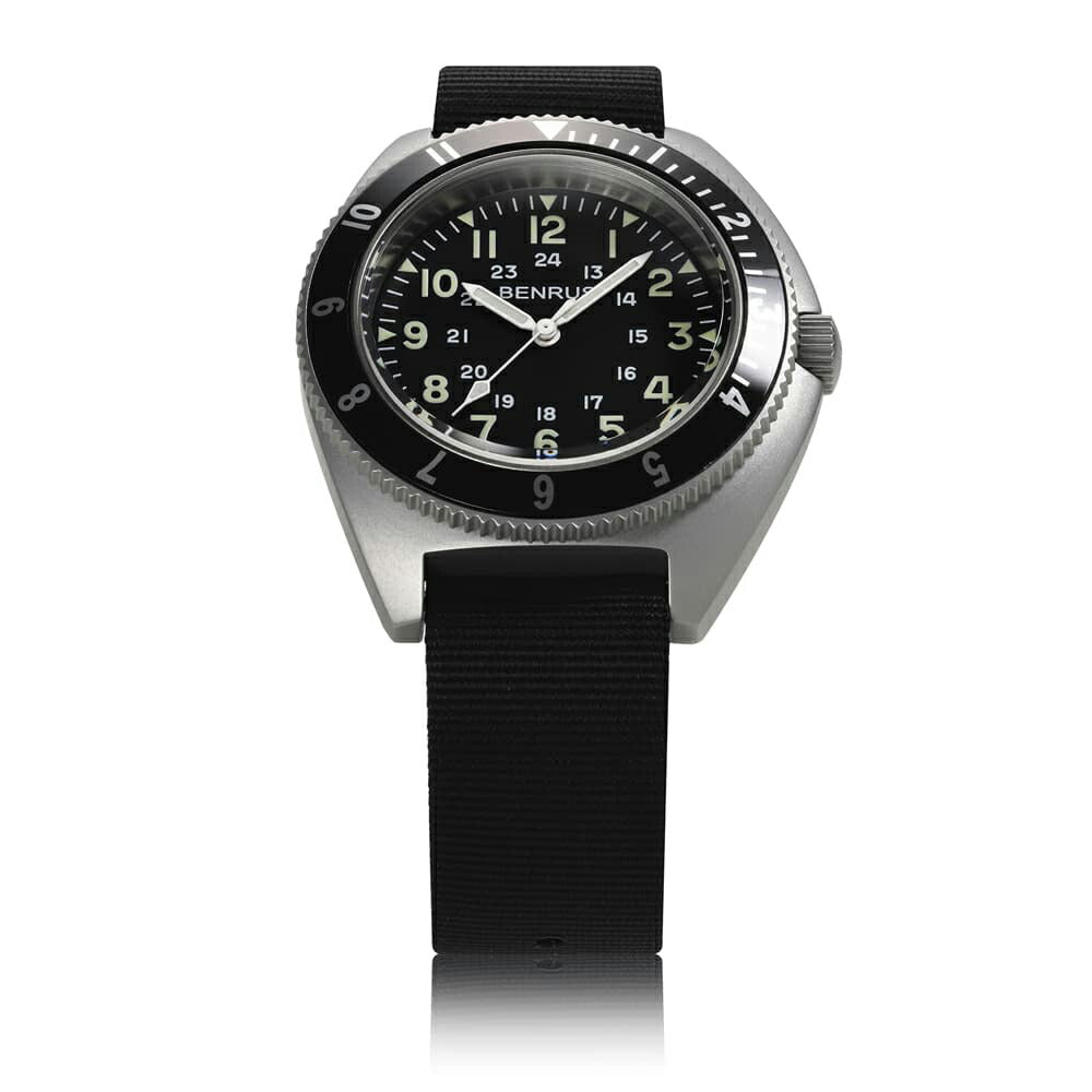 ベンラス BENRUS 腕時計 メンズ TYPE-II SILVER シルバー ミリタリーウォッチ 復刻モデル
