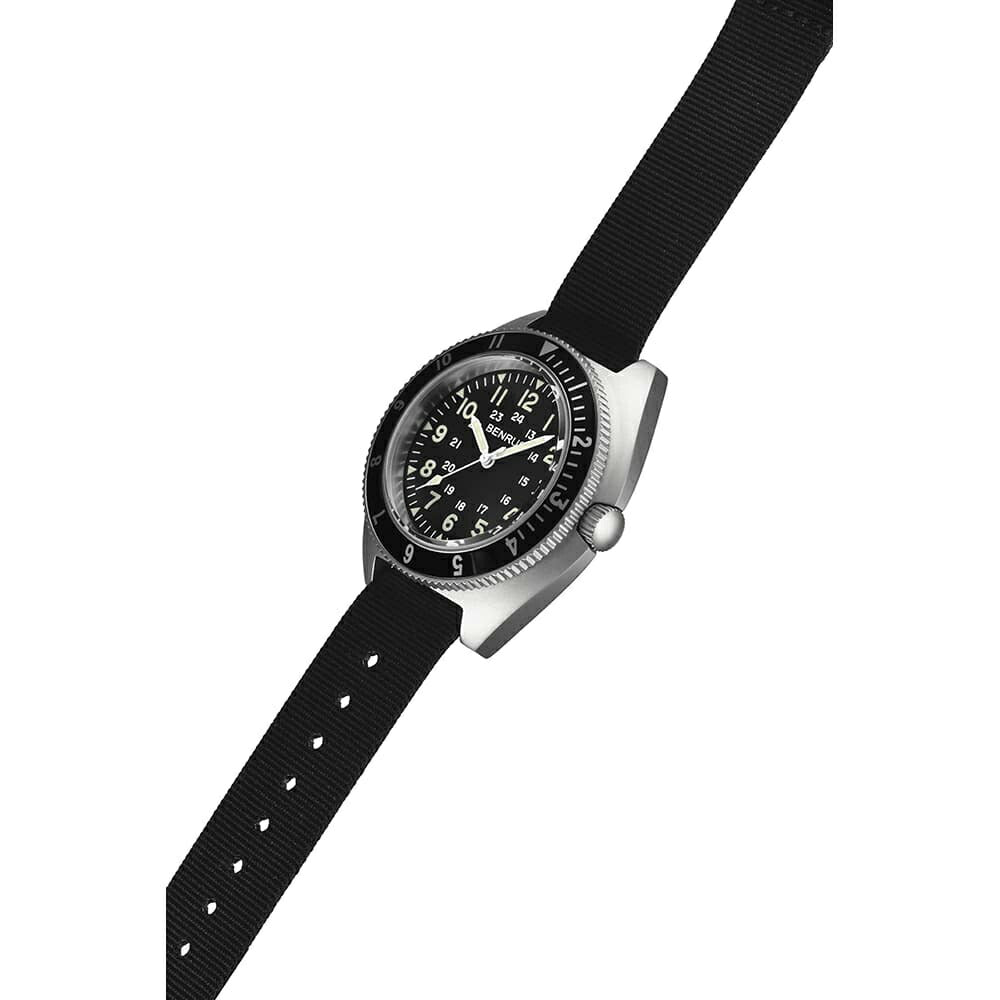 ベンラス BENRUS 腕時計 メンズ TYPE-II SILVER シルバー ミリタリーウォッチ 復刻モデル
