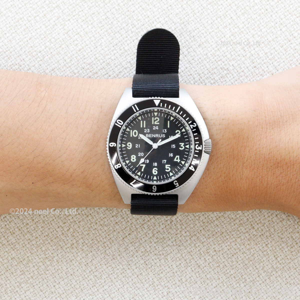 ベンラス BENRUS 腕時計 メンズ TYPE-II SILVER シルバー ミリタリーウォッチ 復刻モデル
