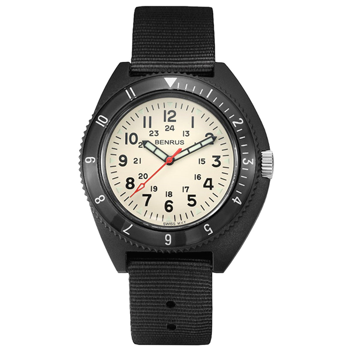 ベンラス BENRUS 限定生産モデル 腕時計 メンズ TYPE-III BK IVORY Class-A General Purpose ミリタリーウォッチ ブラック アイボリー【2025 新作】