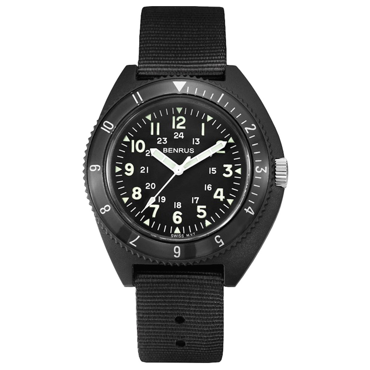 ベンラス BENRUS 腕時計 メンズ TYPE-III BK Class-A General Purpose ミリタリーウォッチ ブラック【2025 新作】