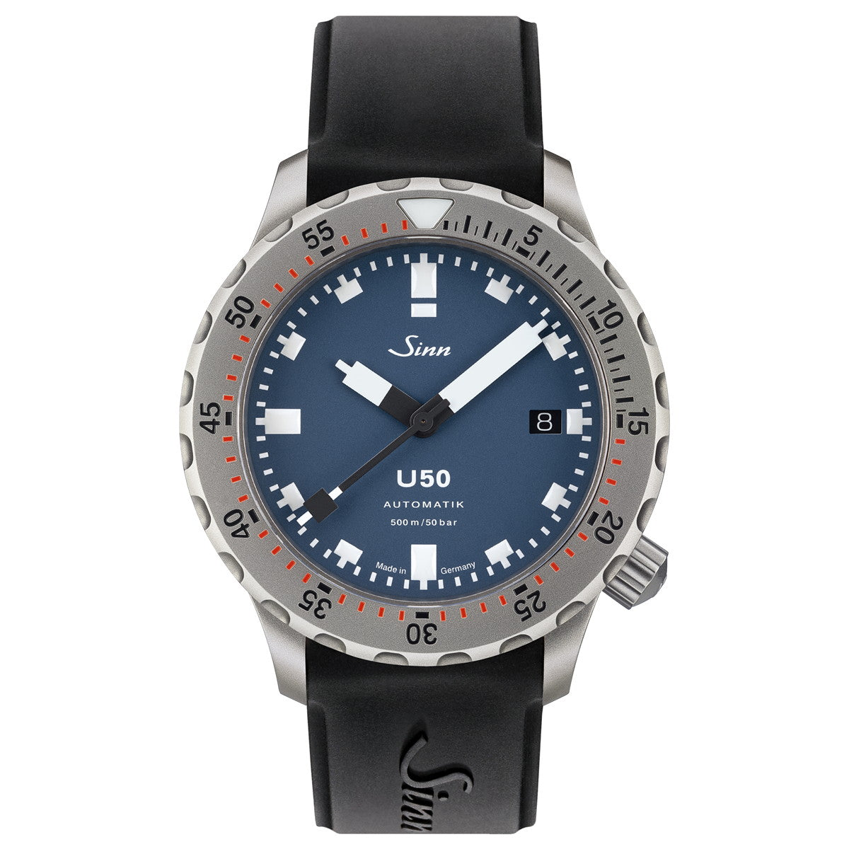 Sinn ジン U50 B 自動巻き 腕時計 メンズ Diving Watches ダイバーズウォッチ シリコンストラップ ブラック ドイツ製