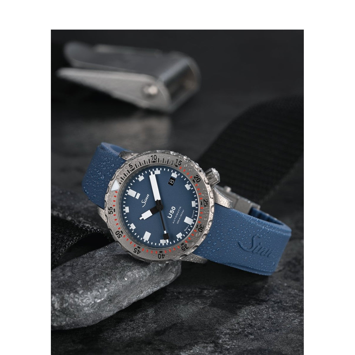 Sinn ジン U50 B 自動巻き 腕時計 メンズ Diving Watches ダイバーズウォッチ シリコンストラップ ブルー ドイツ製