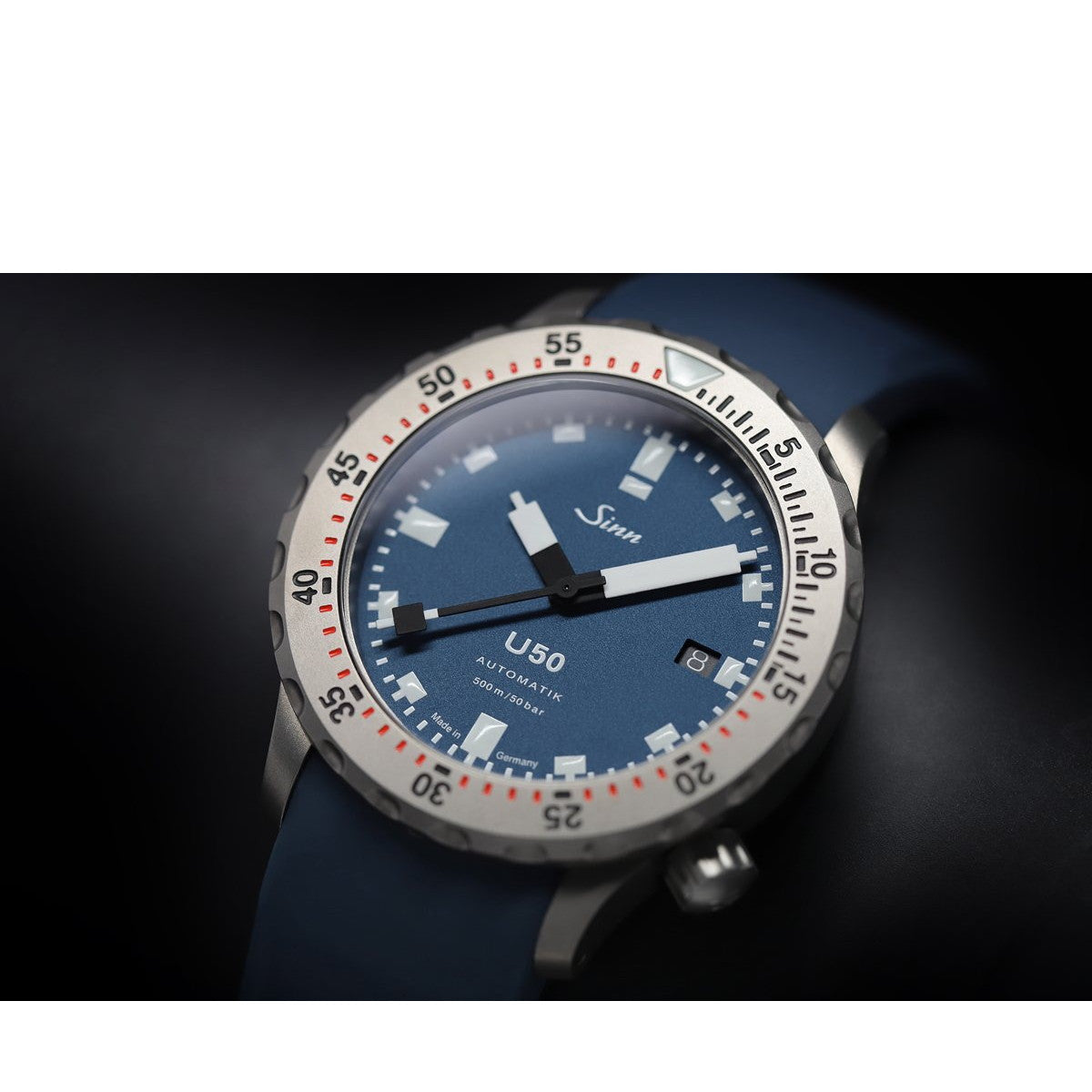 Sinn ジン U50 B 自動巻き 腕時計 メンズ Diving Watches ダイバーズウォッチ シリコンストラップ ブルー ドイツ製
