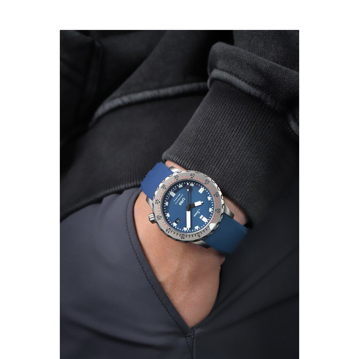 Sinn ジン U50 B 自動巻き 腕時計 メンズ Diving Watches ダイバーズウォッチ シリコンストラップ ブルー ドイツ製