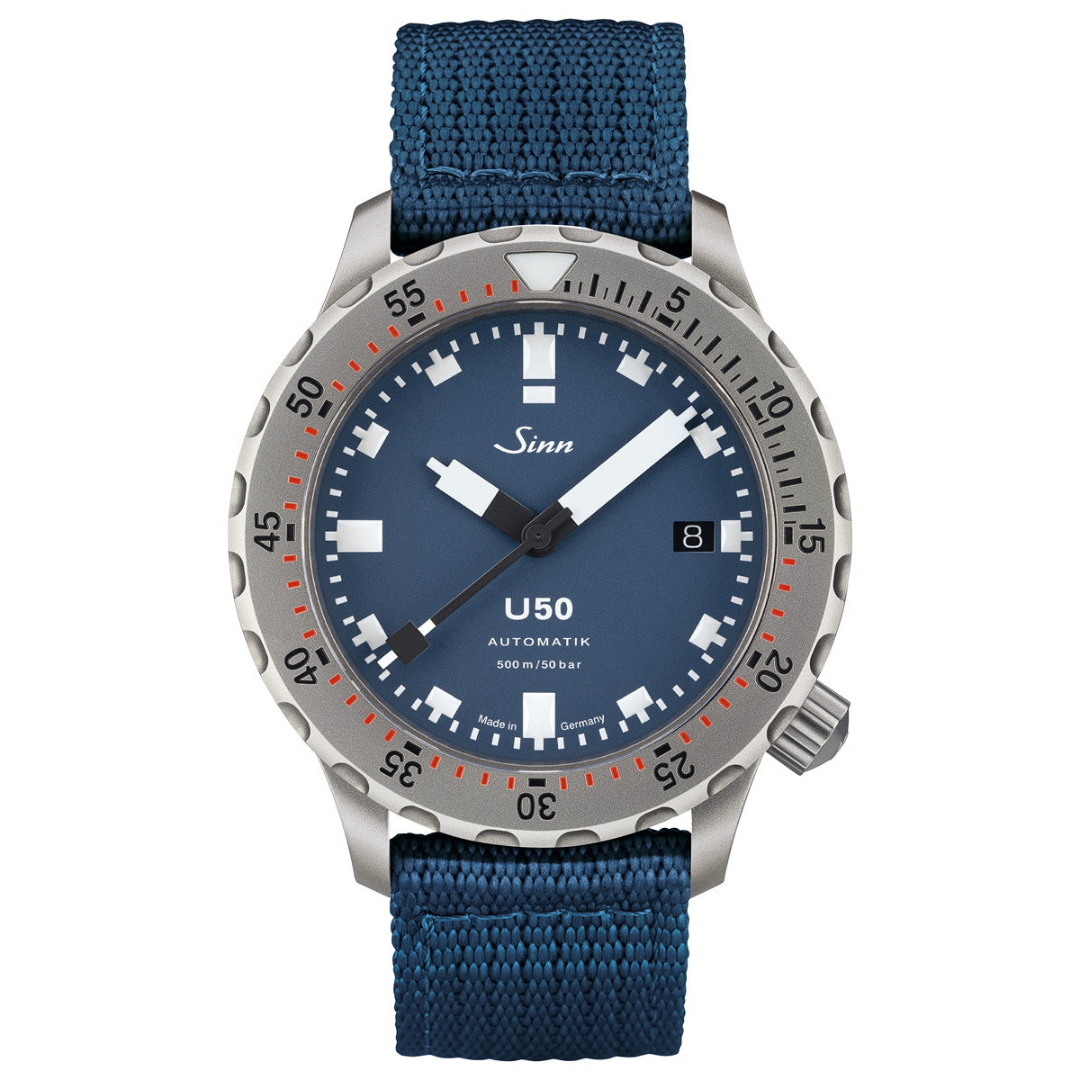 Sinn ジン U50 B 自動巻き 腕時計 メンズ Diving Watches ダイバーズウォッチ テキスタイルストラップ ブルー ドイツ製