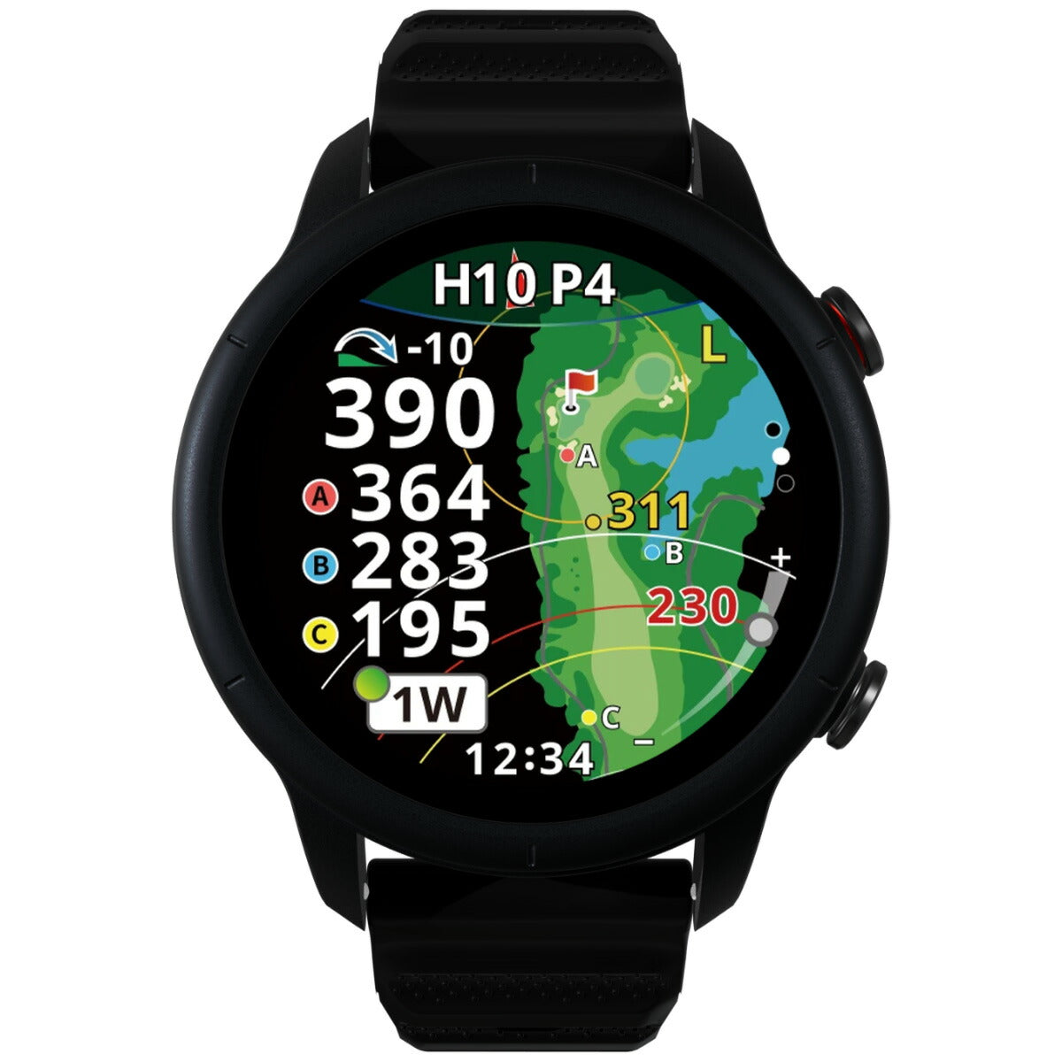 ショットナビ Shot Navi VELLIX ベリックス V12 腕時計型 タッチパネル ゴルフ ナビ GPS 距離測定器 距離計測器 ブラック
