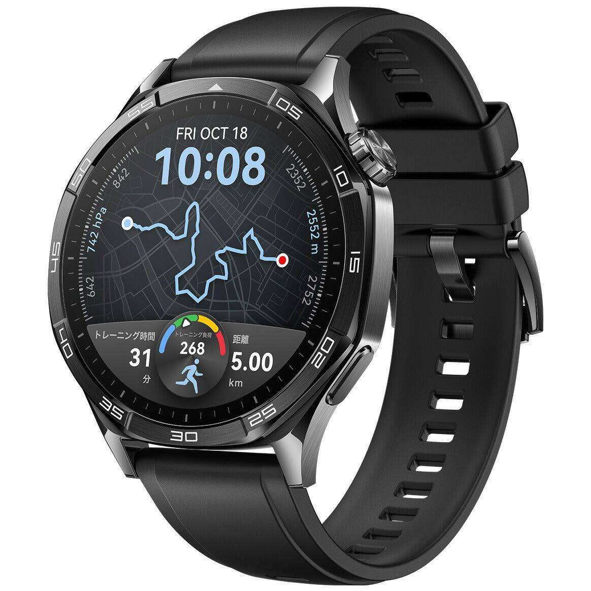 ファーウェイ HUAWEI スマートウォッチ WATCH GT5 46mm VLI-B19-BK ウェアラブル 血中酸素 ゴルフナビ ブラック 腕時計 メンズ レディース【2024 新作】