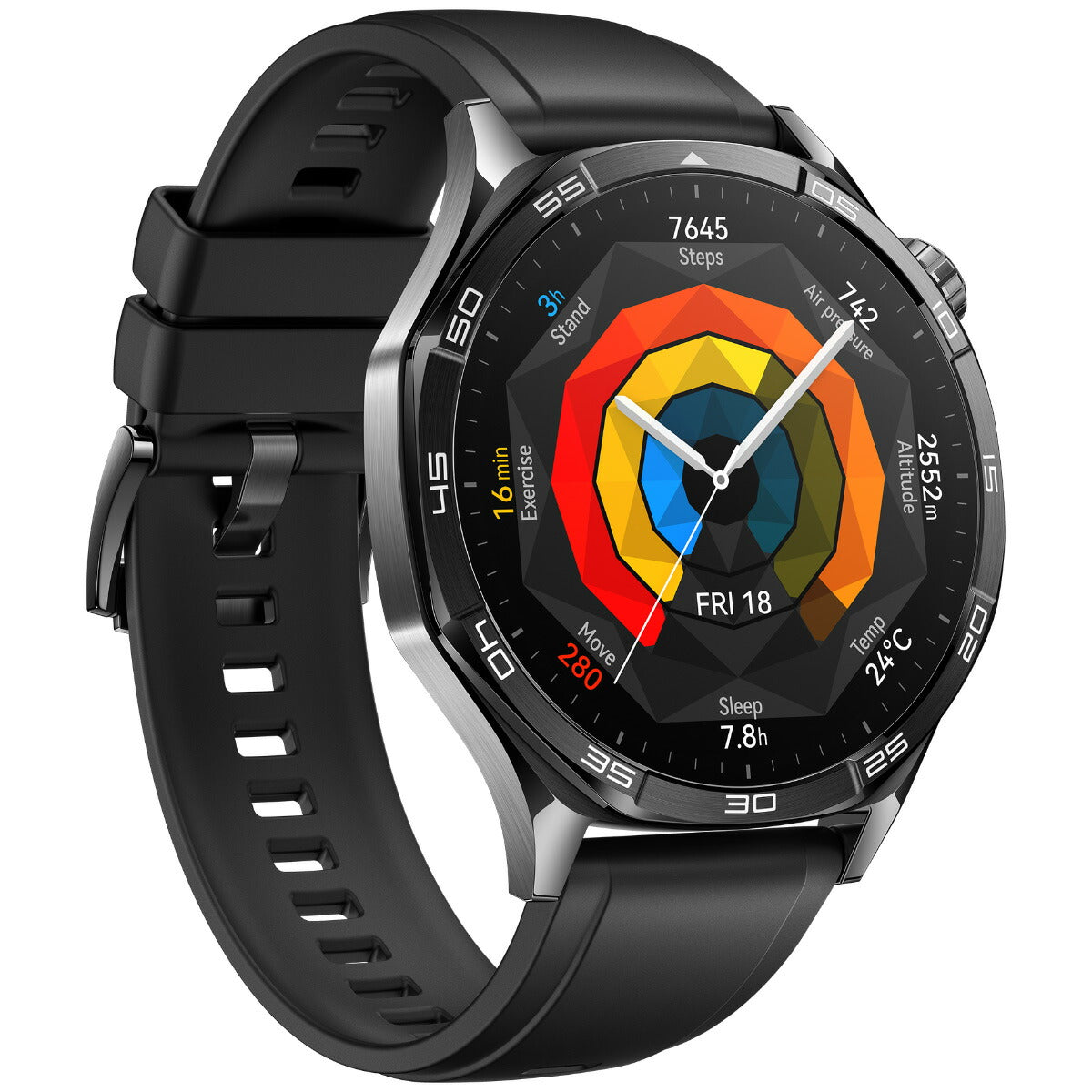 ファーウェイ HUAWEI スマートウォッチ WATCH GT5 46mm VLI-B19-BK ウェアラブル 血中酸素 ゴルフナビ ブラック 腕時計 メンズ レディース【2024 新作】