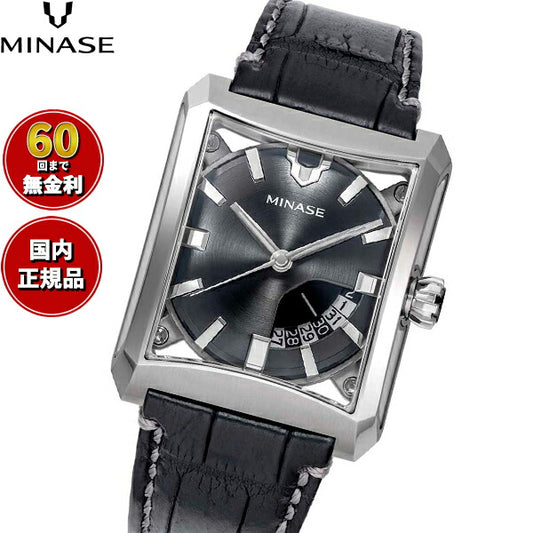 ミナセ MINASE 腕時計 メンズ 自動巻き FIVE WINDOWS レザーモデル VM03-L11SD【60回分割手数料無料！】