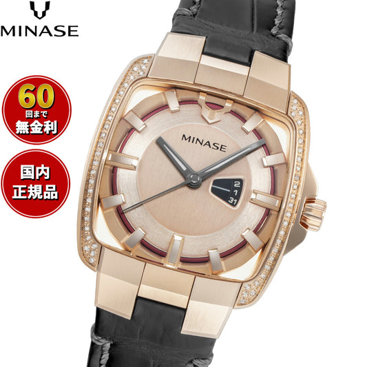 ミナセ MINASE 腕時計 メンズ レディース 自動巻き HORIZON Mid size 石留め(ダイヤモンド) VM06-L10PDD-KBK【60回分割手数料無料!】