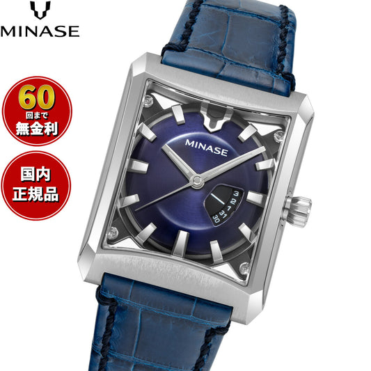 ミナセ MINASE 腕時計 メンズ レディース 自動巻き FIVE WINDOWS Mid size レザーモデル VM07-L06SD-KBL【60回分割手数料無料!】