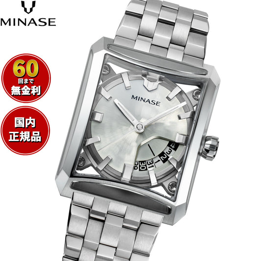 ミナセ MINASE 腕時計 メンズ 自動巻き SEVEN WINDOWS ブレスレットモデル VM15-M01YWH-SSB【60回分割手数料無料！】