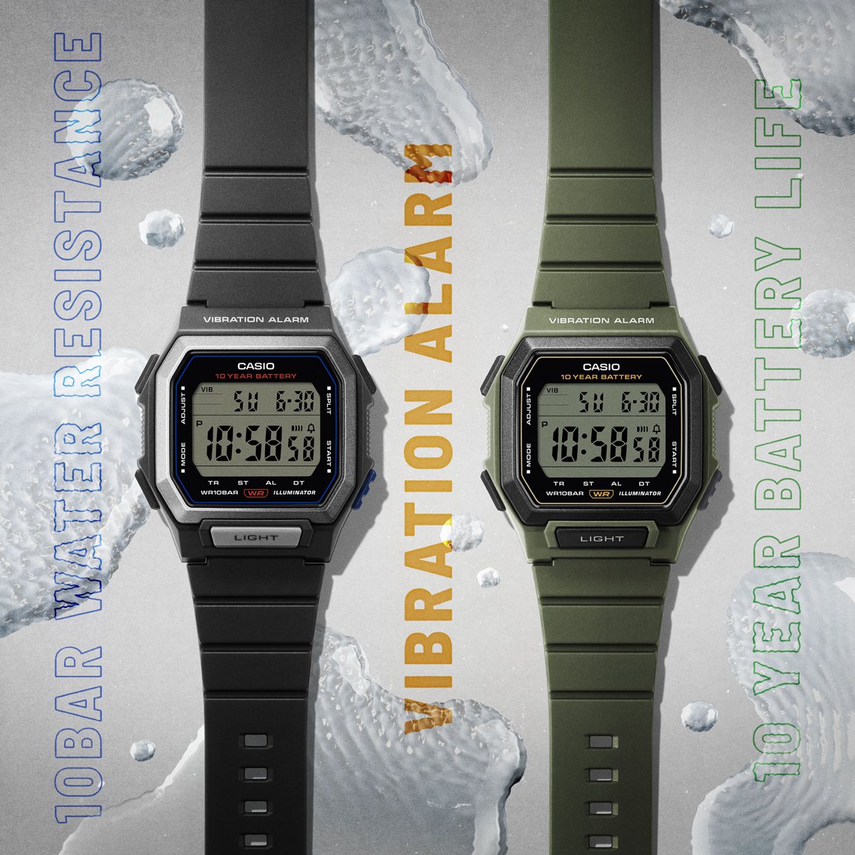 カシオ コレクション CASIO Collection デジタル 腕時計 W-738H-1AJF ブラック【2026 新作】