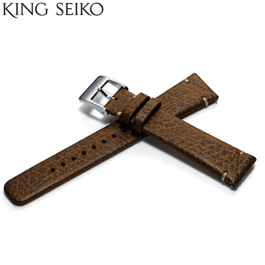 KING SEIKO キングセイコー 専用レザーストラップ(美錠タイプ) オイルマット仕上げ グレー 替えバンド ベルト【2025 新作】