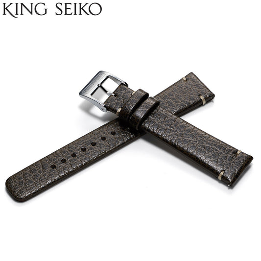 KING SEIKO キングセイコー 専用レザーストラップ(美錠タイプ) オイルマット仕上げ ダークブラウン 替えバンド ベルト【2025 新作】