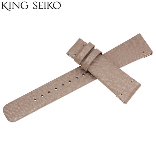 KING SEIKO キングセイコー 専用レザーストラップ(三つ折れ中留タイプ) オイルマット仕上げ ベージュ 替えバンド ベルト【2025 新作】