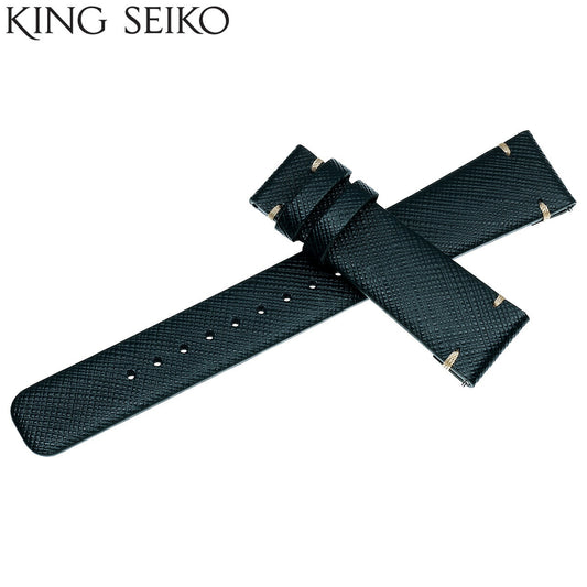 KING SEIKO キングセイコー 専用レザーストラップ（三つ折れ中留タイプ） オイルマット仕上げ グリーン 替えバンド ベルト【2025 新作】