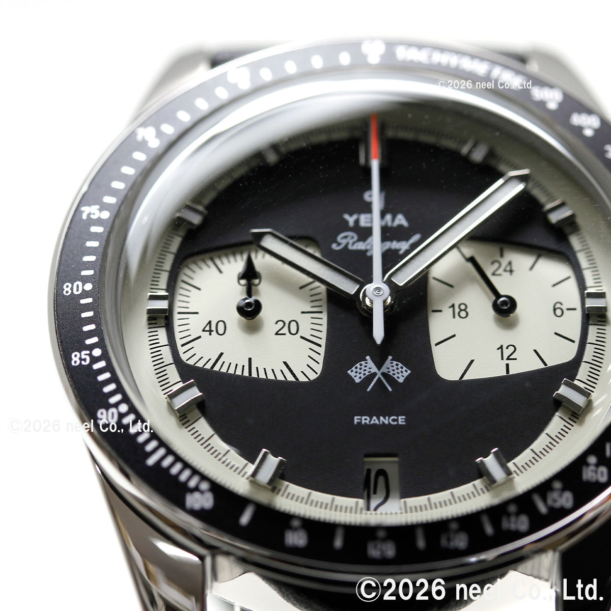 イエマ YEMA ラリーグラフ メカクォーツ リバースパンダ Rallygraf Meca-Quartz Reverse Panda 腕時計 クロノグラフ メンズ YMHF1580-AA【60回分割手数料無料！】