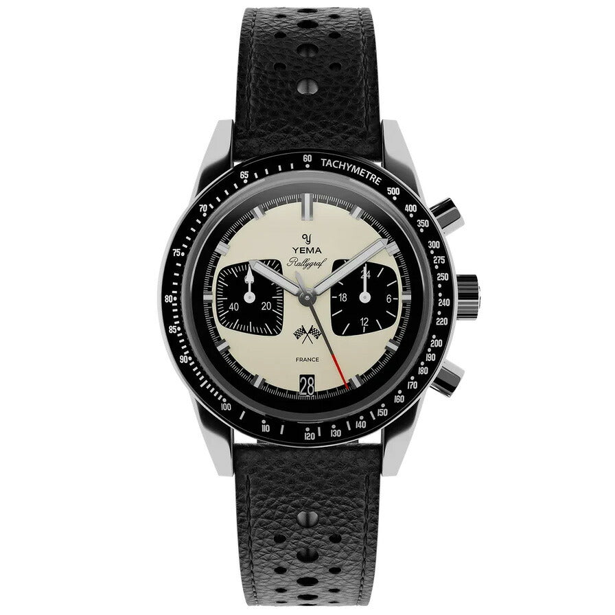 イエマ YEMA ラリーグラフ メカクォーツ パンダ Rallygraf Meca-Quartz Panda 腕時計 クロノグラフ メンズ YMHF1580-BA【60回分割手数料無料！】