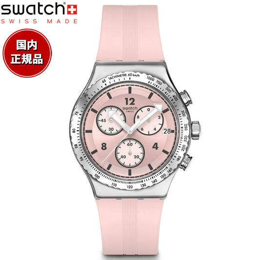 swatch スウォッチ 腕時計 レディース アイロニー IRONY POPPINGLY PINK クロノグラフ YVS532【2024 新作】