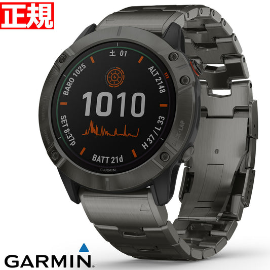 【特価販売！】ガーミン GARMIN fenix 6X Pro Dual Power Ti Black DLC Titanium band フェニックス 6X マルチスポーツ GPS スマートウォッチ ウェアラブル 腕時計 010-02157-5D