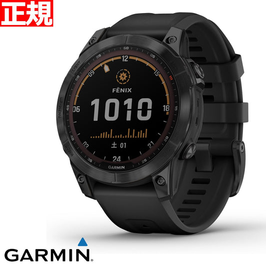 ガーミン GARMIN fenix 7 Sapphire Dual Power Ti Black DLC フェニックス 7 マルチスポーツ GPSウォッチ ソーラー充電対応 腕時計 チタン サファイア ブラック 010-02540-46