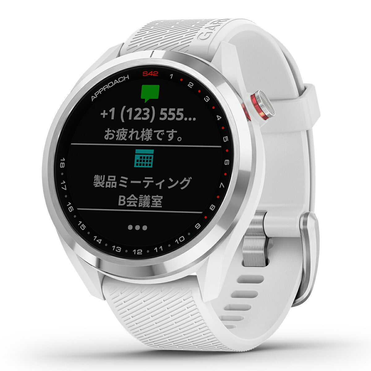 ガーミン GARMIN スマートウォッチ Approach S42 White/Silver