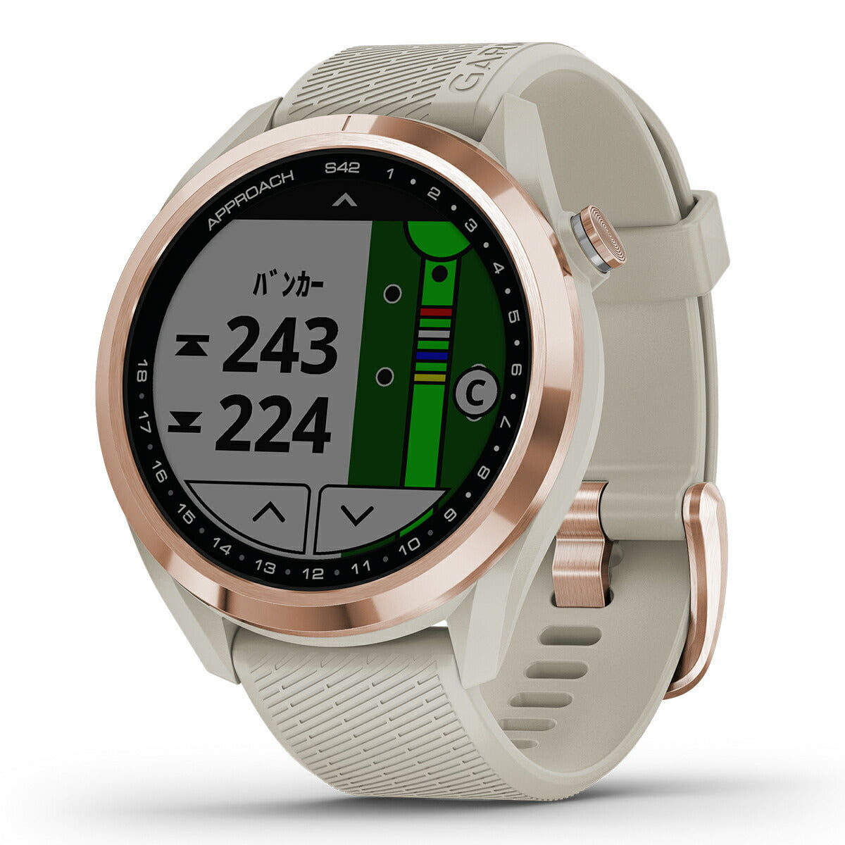 ガーミン GARMIN スマートウォッチ Approach S42 Light Sand/Rose Gold