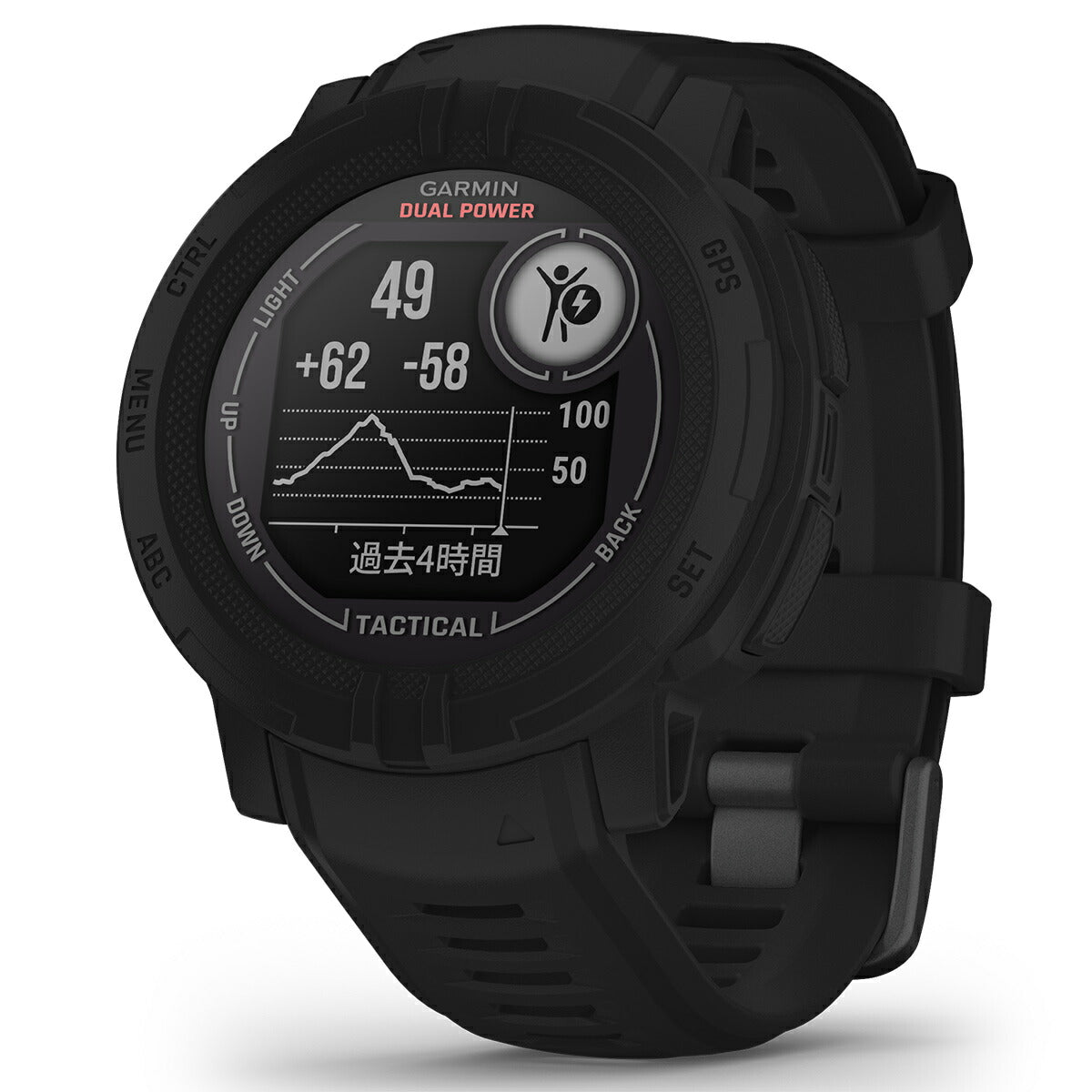 ガーミン GARMIN Instinct 2 Dual Power インスティンクト2 デュアルパワー タクティカルエディション Tactical  Edition GPS スマートウォッチ 腕時計 Black 010-02627-43