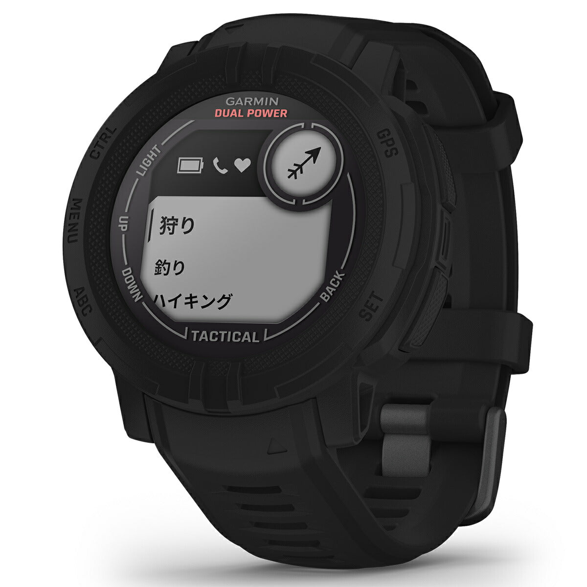 【24回分割手数料無料！】ガーミン GARMIN Instinct 2 Dual Power インスティンクト2 デュアルパワー タクティカルエディション Tactical Edition GPS スマートウォッチ 腕時計 Black 010-02627-43