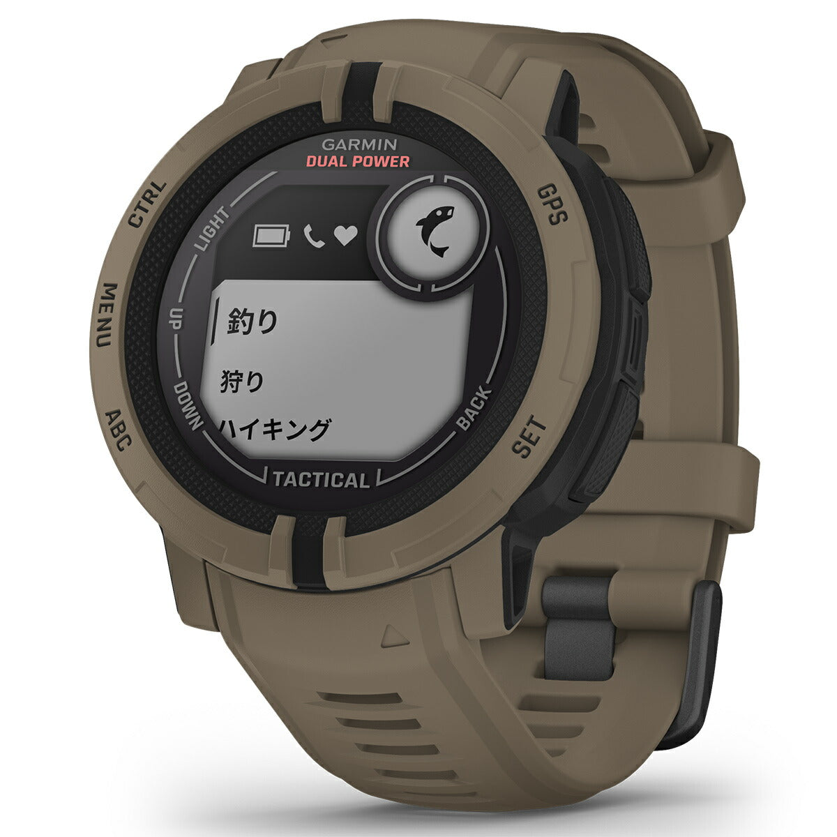 【24回分割手数料無料！】ガーミン GARMIN Instinct 2 Dual Power インスティンクト2 デュアルパワー タクティカルエディション Tactical Edition GPS スマートウォッチ 腕時計 Coyote Tan 010-02627-44