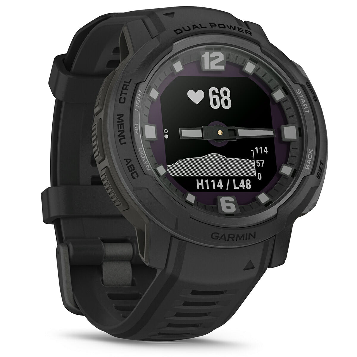 【24回分割手数料無料！】ガーミン GARMIN Instinct Crossover インスティンクト クロスオーバー デュアルパワー タクティクス 010-02730-40 Dual Power Tactical Edition Black スマートウォッチ 腕時計