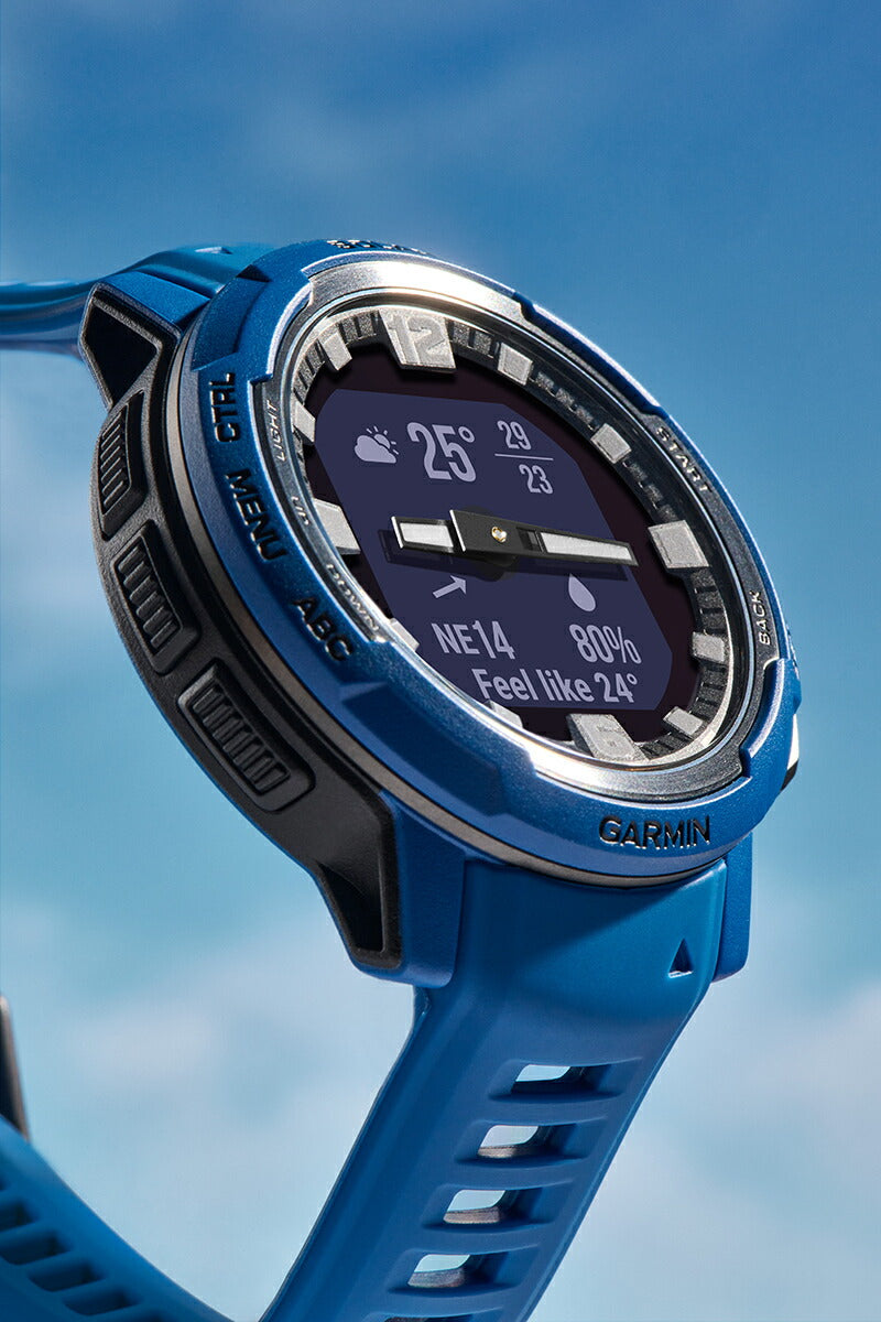 【24回分割手数料無料！】ガーミン GARMIN Instinct Crossover インスティンクト クロスオーバー デュアルパワー 010-02730-42 Dual Power Tidal Blue GPS スマートウォッチ アウトドア 腕時計