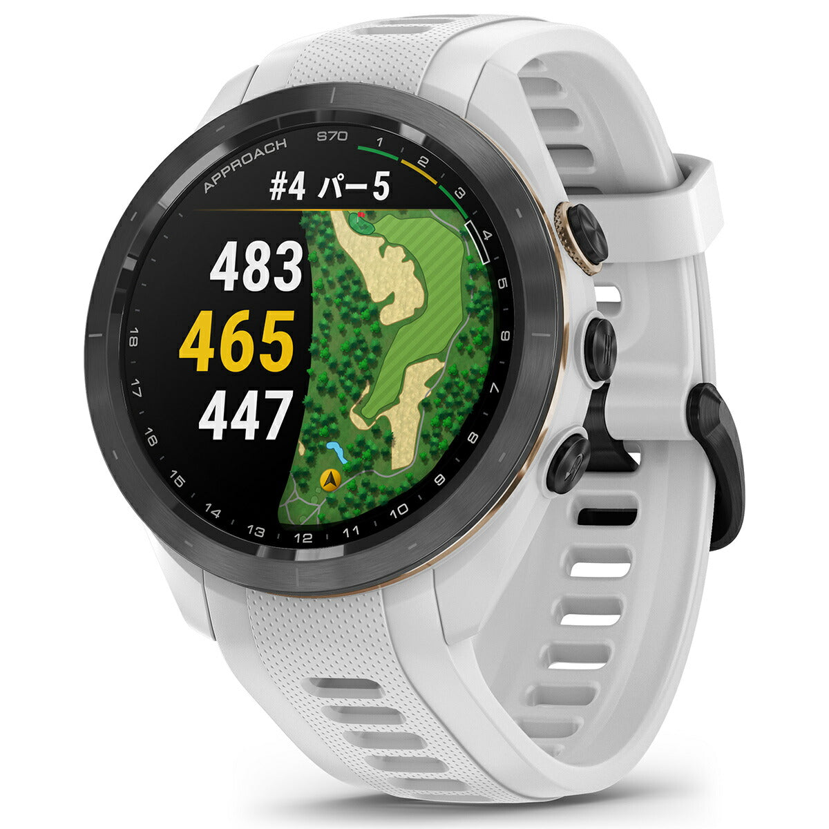 【24回分割手数料無料！】ガーミン GARMIN Approach S70 アプローチ S70 42mm ゴルフ GPS スマートウォッチ  ウェアラブル 010-02746-20 腕時計 メンズ レディース ホワイト