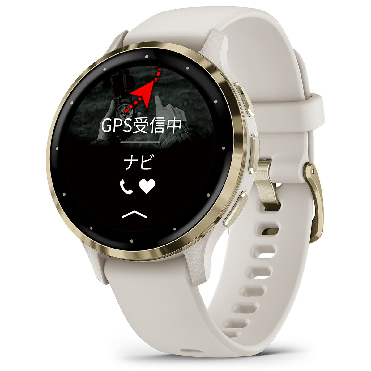 ガーミン GARMIN Venu 3S ヴェニュー 3S GPS スマートウォッチ ライフログ フィットネス 腕時計 レディース 010-02785-44 Ivory/Cream Gold【2023 新作】