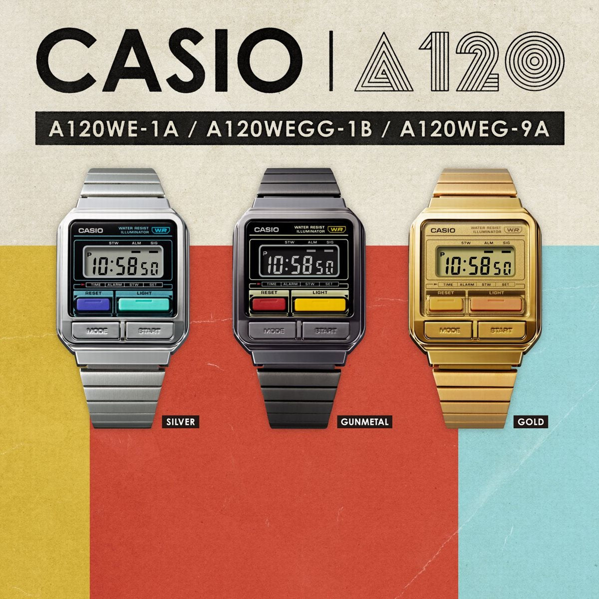 スタンダード STANDARD カシオ CASIO 限定モデル デジタル 腕時計 A120WE-1AJF シルバー【2023 新作】