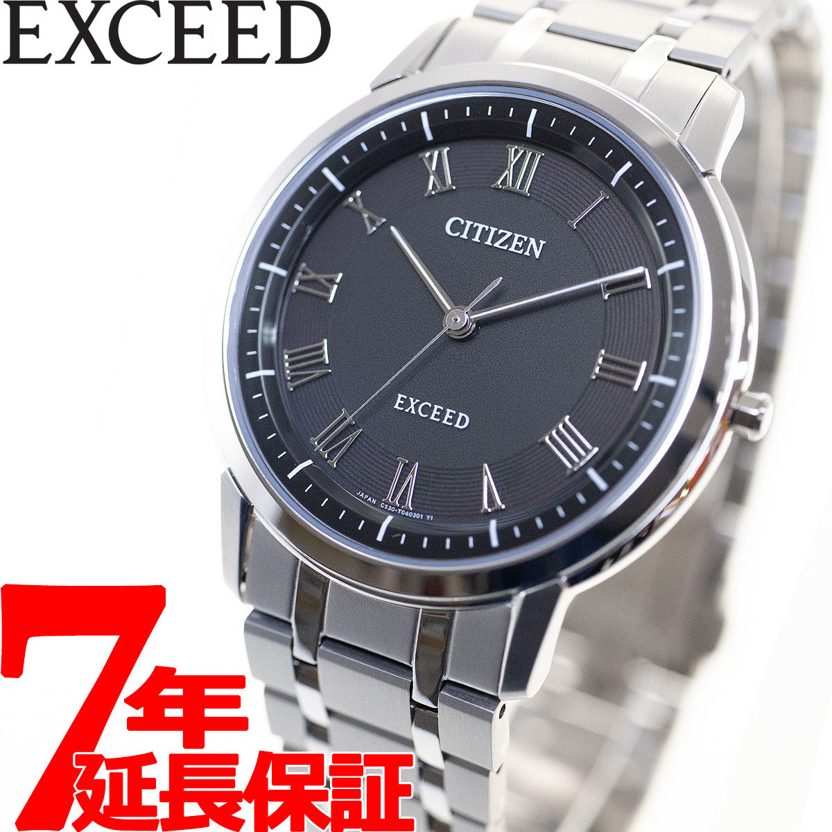 シチズン CITIZEN 腕時計 メンズ AR4000-63E エクシード エコ・ドライブ 年差±10秒 EXCEED エコ・ドライブ（G530） ブラックxシルバー アナログ表示