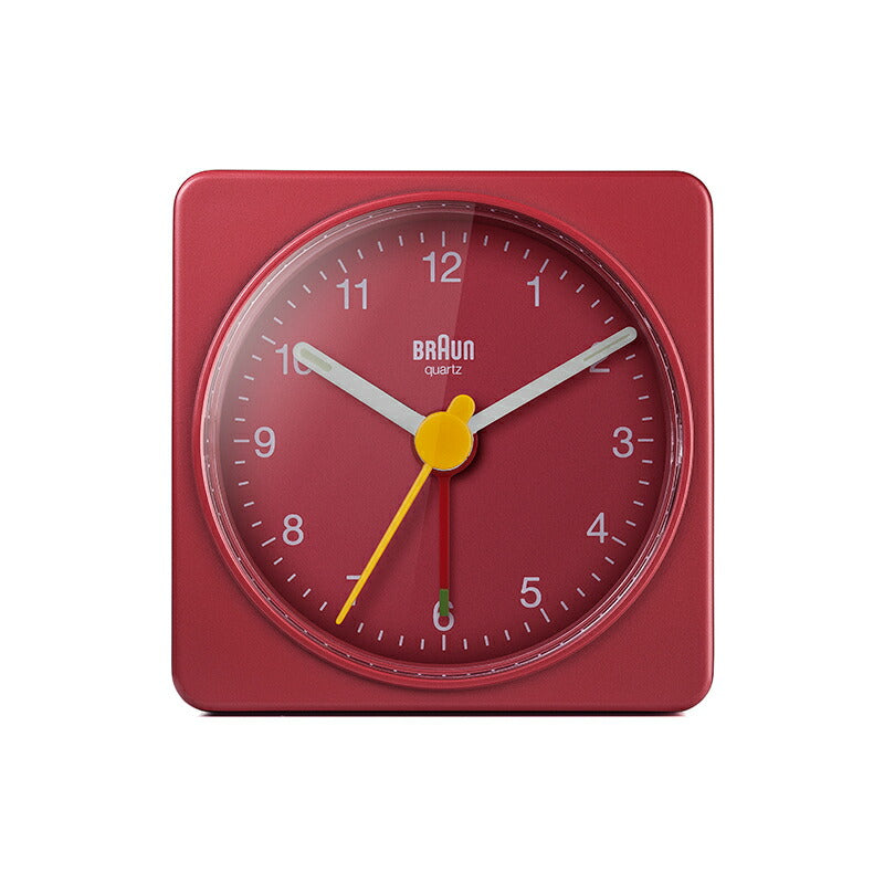 BRAUN ブラウン アラームクロック BC02R アナログ 目覚まし時計 置時計 トラベルクロック Alarm Table Clock 57mm レッド