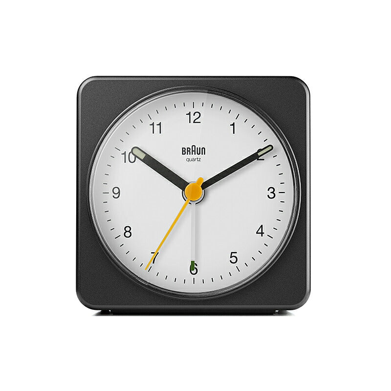 BRAUN ブラウン アラームクロック BC03BW アナログ 目覚まし時計 置時計 Alarm Table Clock 78mm ブラック ホワイト