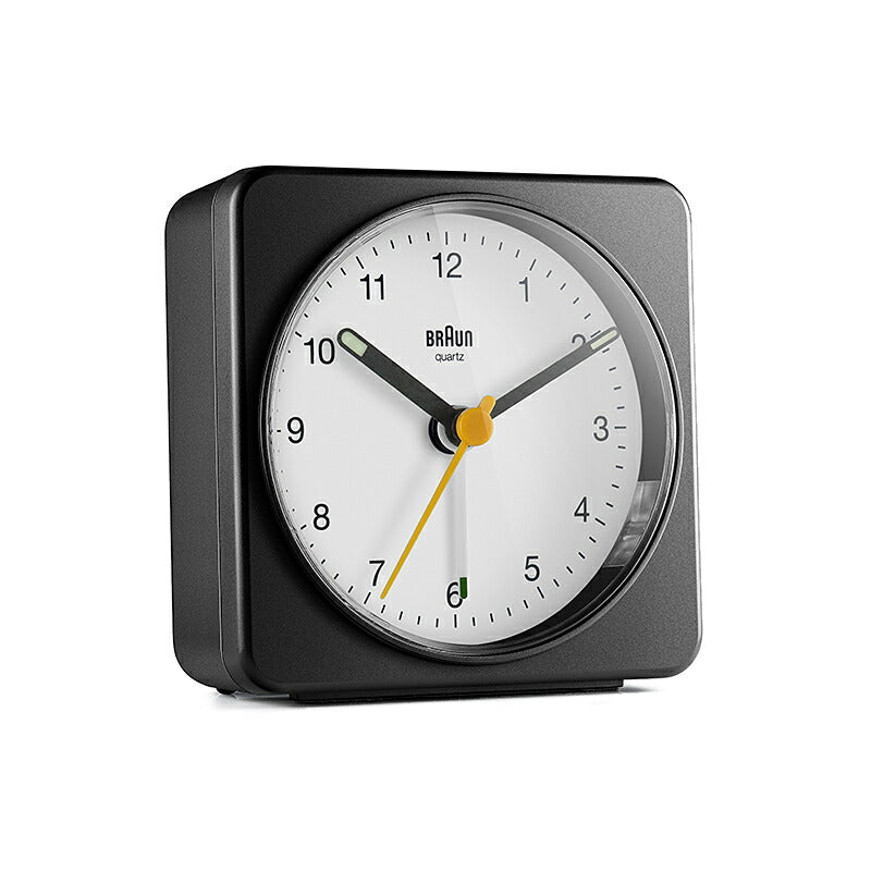 BRAUN ブラウン アラームクロック BC03BW アナログ 目覚まし時計 置時計 Alarm Table Clock 78mm ブラック ホワイト