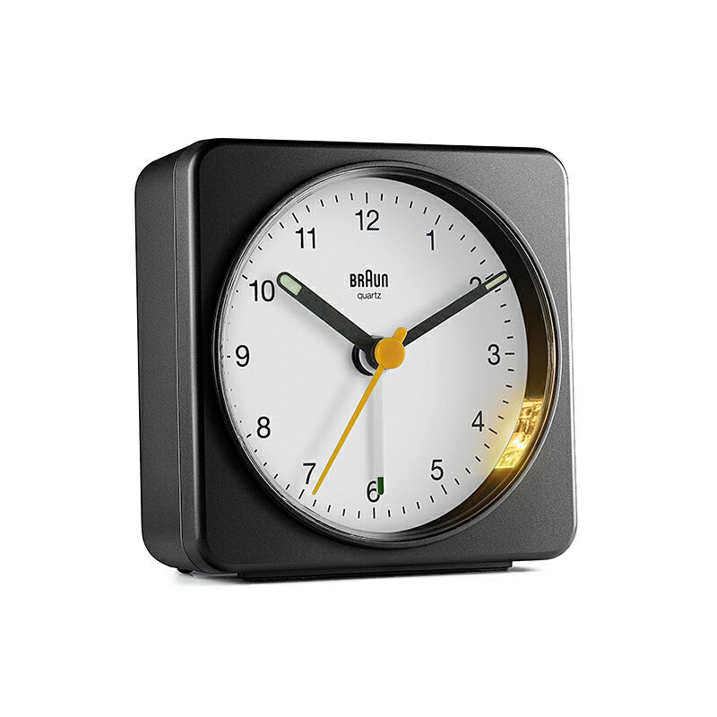 BRAUN ブラウン アラームクロック BC03BW アナログ 目覚まし時計 置時計 Alarm Table Clock 78mm ブラック ホワイト