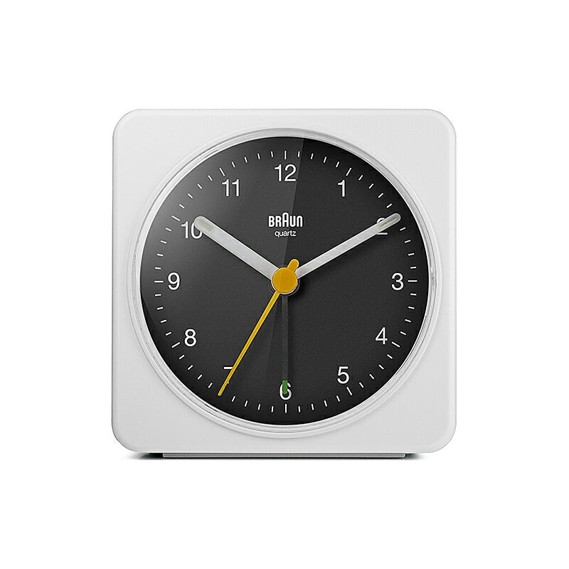 BRAUN ブラウン アラームクロック BC03WB アナログ 目覚まし時計 置時計 Alarm Table Clock 78mm ホワイト ブラック