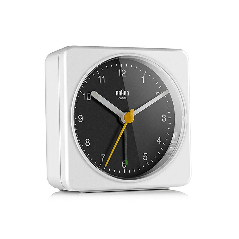 BRAUN ブラウン アラームクロック BC03WB アナログ 目覚まし時計 置時計 Alarm Table Clock 78mm ホワイト ブラック