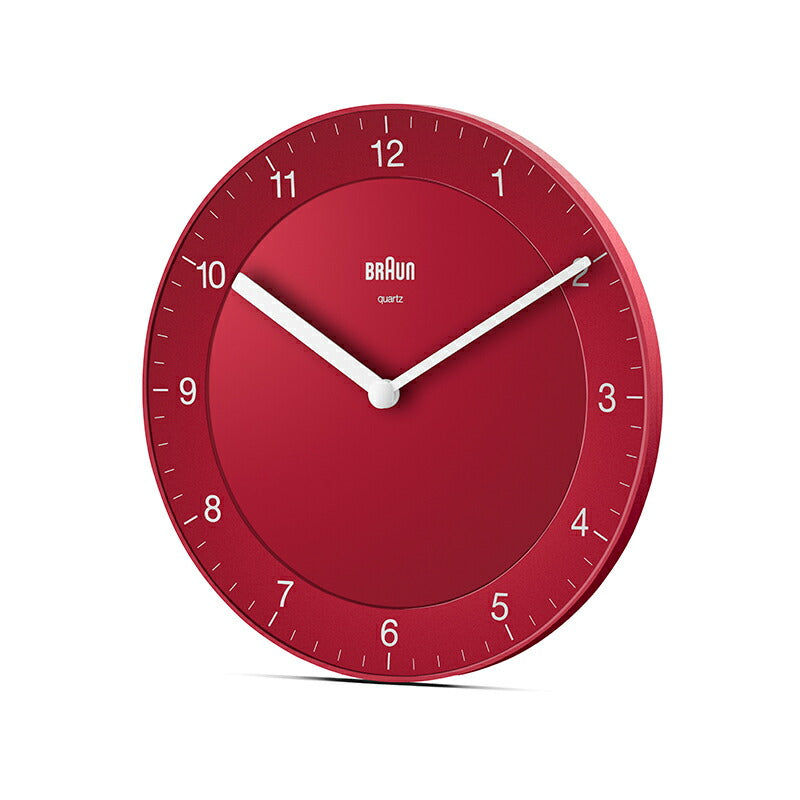 BRAUN ブラウン ウォールクロック BC06R アナログ 掛け時計 Wall Clock 200mm レッド